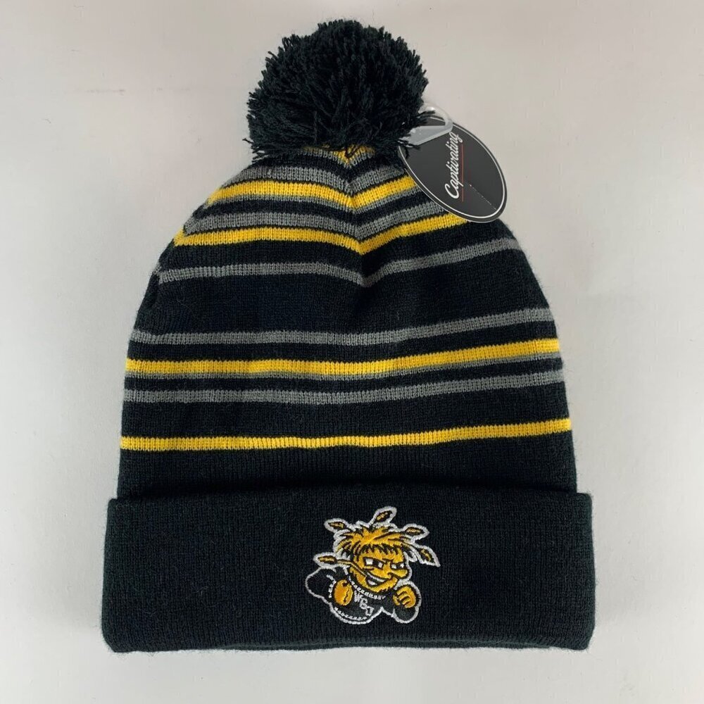 Wichita State Shockers NCAA Black Gold Captivating Knit Beanie New